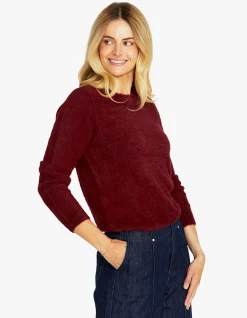 FLUFFY LONG SLEEVE MOCK PULLOVER