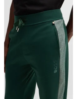 Foil-Logo Cotton Blend Tracksuit Bottoms Open Green