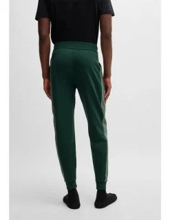 Foil-Logo Cotton Blend Tracksuit Bottoms Open Green