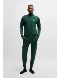 Foil-Logo Cotton Blend Tracksuit Bottoms Open Green