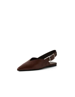 Foraya Pointed Slingback Leather Flats