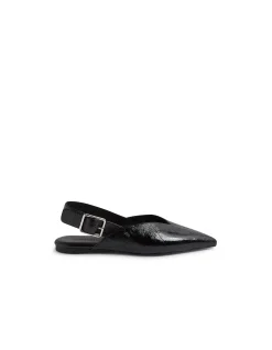 Foraya Crinkle Leather Pointed Flats
