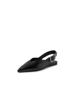 Foraya Crinkle Leather Pointed Flats