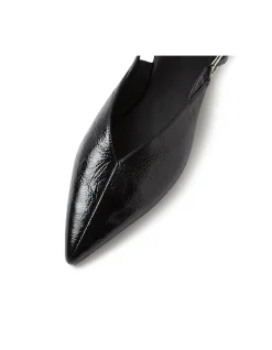 Foraya Crinkle Leather Pointed Flats