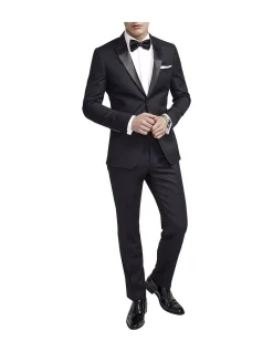 Fortune Wool Tuxedo Trouser Black