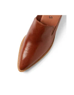 Foxee Pointed Block Heel Leather Mules