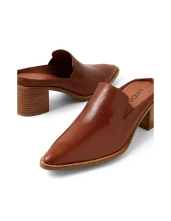 Foxee Pointed Block Heel Leather Mules