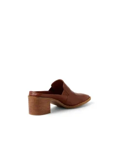 Foxee Pointed Block Heel Leather Mules
