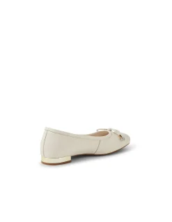Foyars Pearl Trim Leather Ballet Flats