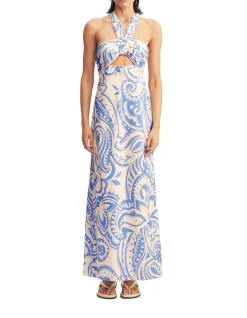 Francis Ruched Halter Maxi Dress