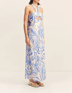 Francis Ruched Halter Maxi Dress