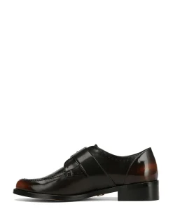 Fredi Dark Brown Leather Monk Strap Loafer