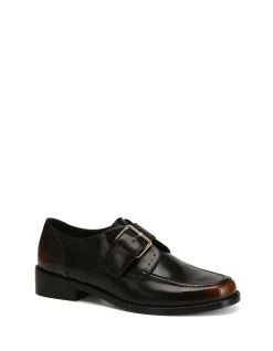 Fredi Dark Brown Leather Monk Strap Loafer