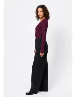 Frequency Mid Waist Wide Leg Denim Jean