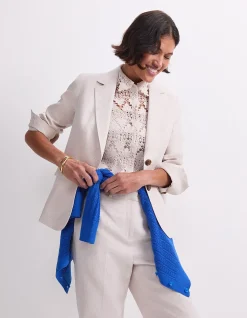 FREYA SHORT LINEN BLAZER