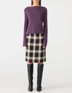 Front Seam Rib long sleeve T-Shirt