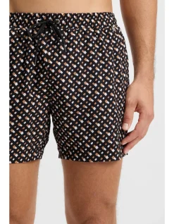 Fully lined quick-dry swim shorts with monogram print