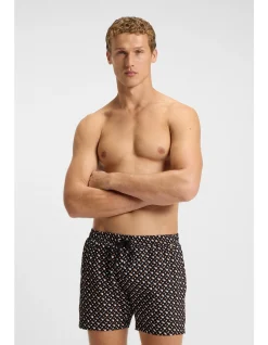Fully lined quick-dry swim shorts with monogram print