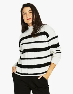 Fun Stripe Ribbed Knit Pullover Jumper