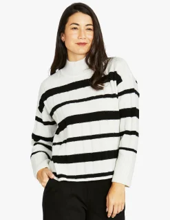 Fun Stripe Ribbed Knit Pullover Jumper