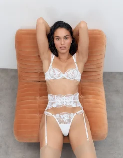 Gabriella Pleated Lace Waspie Suspender Belt