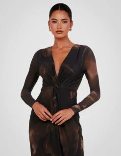 GABRIELLA V-NECK KNOT DRESS