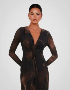 GABRIELLA V-NECK KNOT DRESS