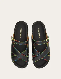 GANCINI ORNAMENT FLAT SANDAL