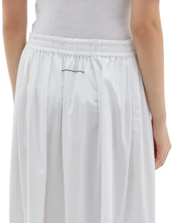 Gathered Longline Skirt with Elastic Waistband