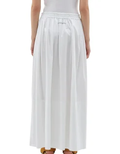 Gathered Longline Skirt with Elastic Waistband