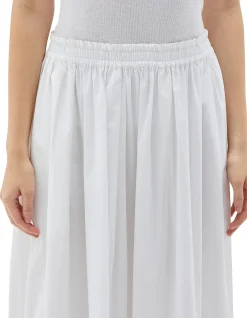 Gathered Longline Skirt with Elastic Waistband