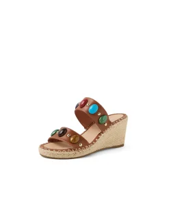 Geeva Jewel Embellished Wedge Sandals