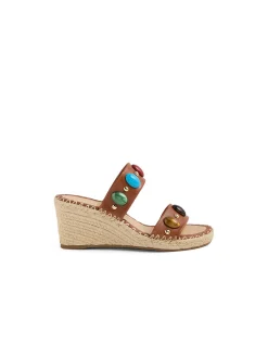Geeva Jewel Embellished Wedge Sandals