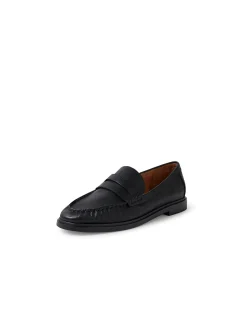 Gemia Penny Strap Leather Loafers Black