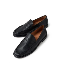 Gemia Penny Strap Leather Loafers Black