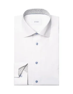GEOMETRIC SLIM FIT EFFECT SIGNATURE TWILL SHIRT