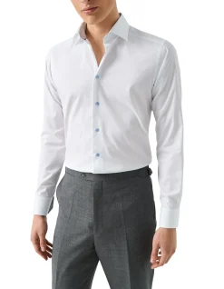 GEOMETRIC SLIM FIT EFFECT SIGNATURE TWILL SHIRT