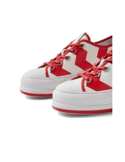 Geony Chevron Platform Leather Trainers
