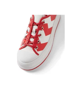 Geony Chevron Platform Leather Trainers