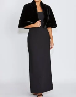 GIA BLACK FUR STOLE