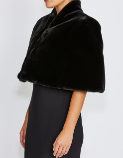 GIA BLACK FUR STOLE