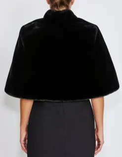 GIA BLACK FUR STOLE