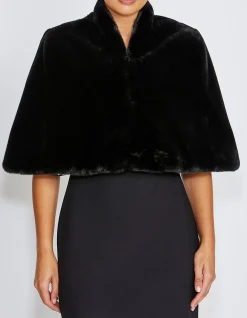 GIA BLACK FUR STOLE
