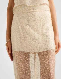 GIANNA EMBELLISHED MIDI SKIRT