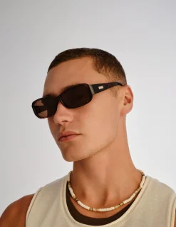 GIGGLEMUG TORT RECTANGLE BROWN MONO SUNGLASSES