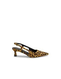 Gild Leopard Cut Out Slingback Heels