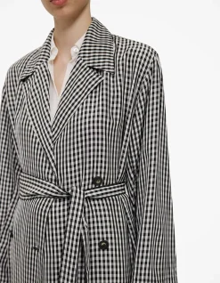 Gingham Lightweight Trench Coat