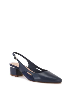 Gisela Dark Navy Leather Slingback