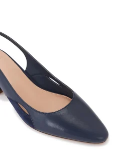 Gisela Dark Navy Leather Slingback