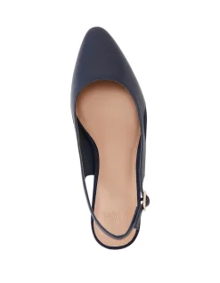 Gisela Dark Navy Leather Slingback